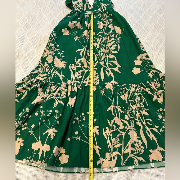 Borgo de Nor Women’s Floral Maxi Ruffle Crossback Dress. Green size 6. - Picture 10 of 13